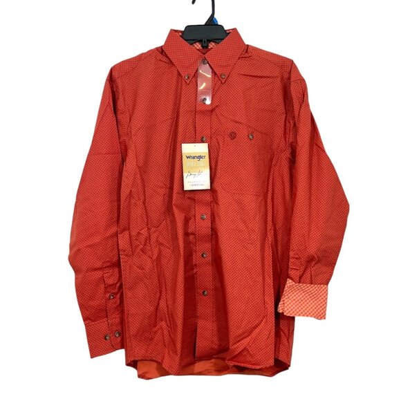 Wrangler Other - Wrangler George Strait Relaxed Fit Stretch Button Shirt New $60 Red 112352713